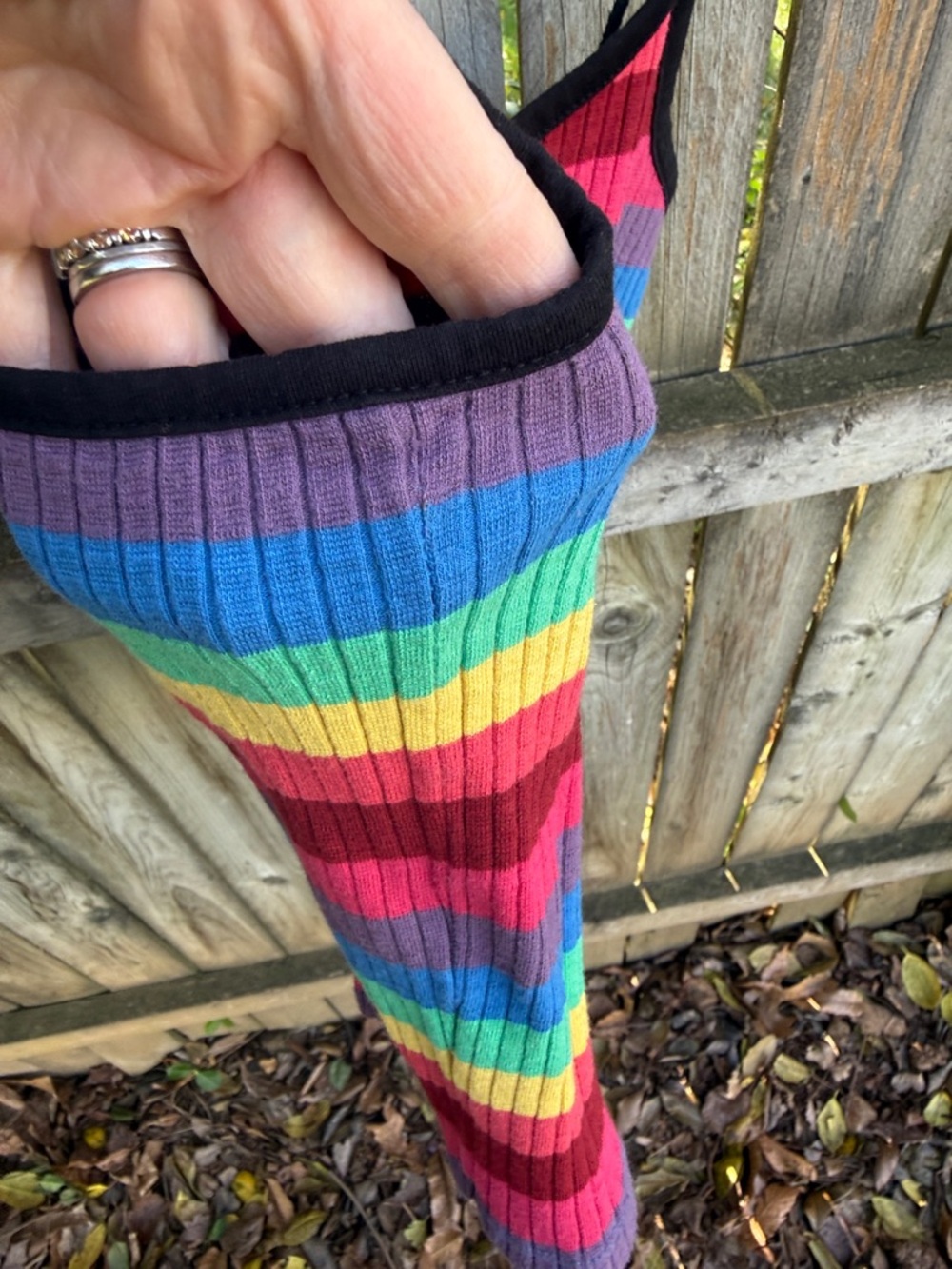 Topshop Rainbow Stripe Camisole Top RED MULTI, Size 8 US (fits like 6-8) - Picture 6 of 12